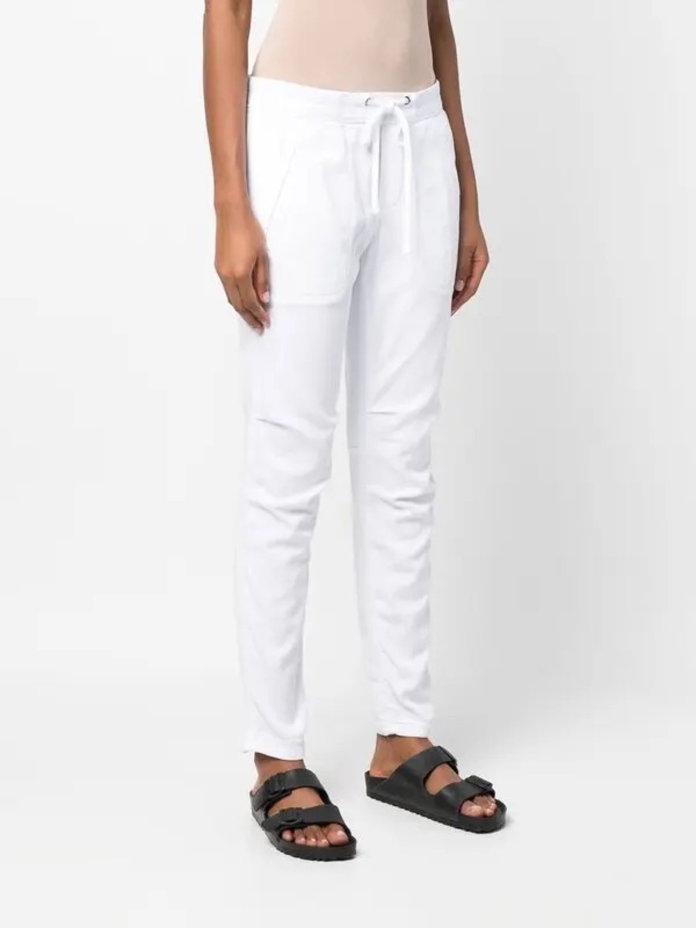 JAMES PERSE Jersey Track Pants White Drawstring Jogger (122)